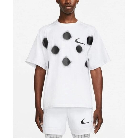 Nike x Off-White Spray Dot T-Shirt Men’s Size Medium CU2477-100 White/Black - Picture 1 of 3